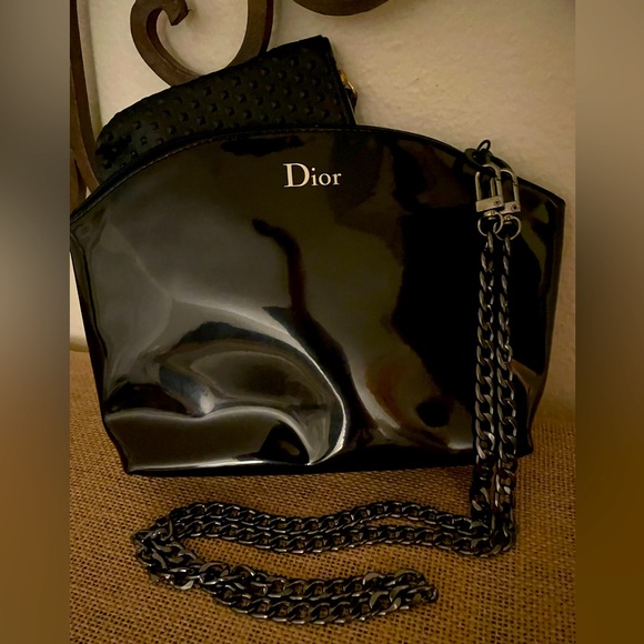Authentic Dior Beauty bag/ new gunmetal, Crossbody chain with additional pouch - Picture 12 of 14